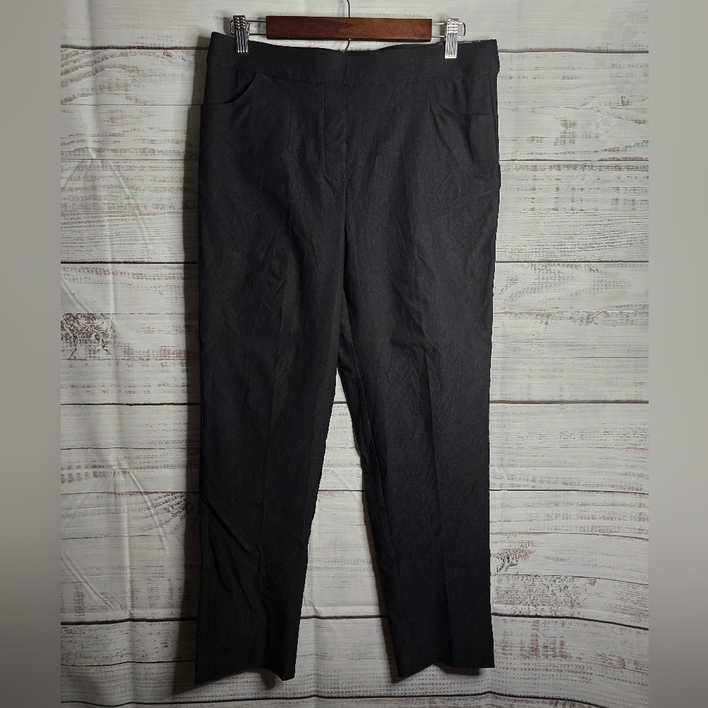 NWT Alfred Dunner Black Pull On Pants‎ With Pockets Women Size 6 Petite